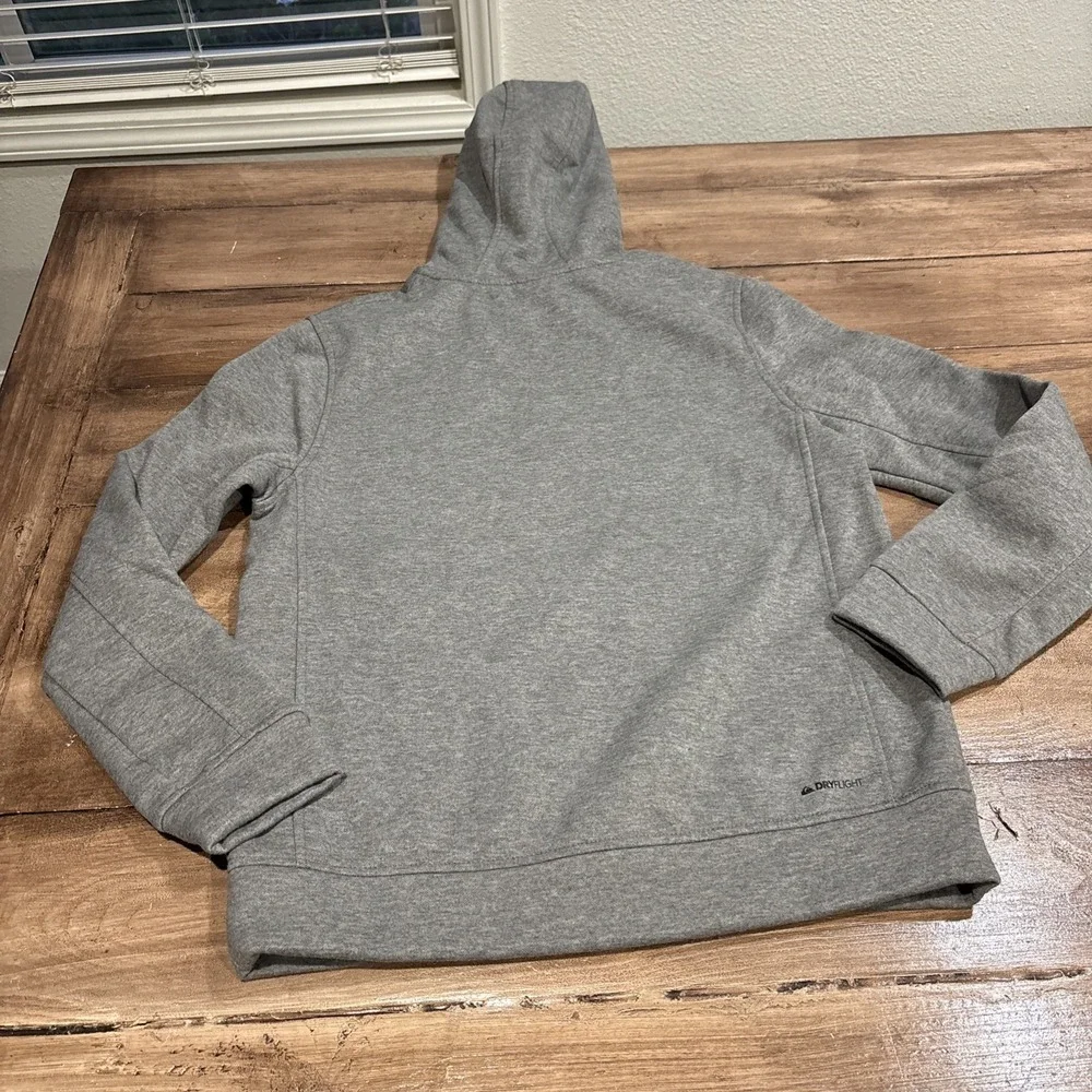 Quiksilver DryFlight Bonded‎ Fleece Hoodie Men's Small Heather Gray Pockets New